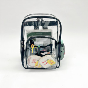 Clear PVC with Black Trim Weekender Bags Heavy Duty Clear <strong>Backpacks</strong> for School and Work for Adults Men Women <strong>Kids</strong> - Product Image 5