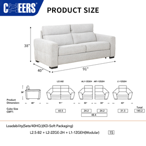 Sofá Cama Convertible Moderno de Metal MANWAH CHEERS <span class=keywords><strong>con</strong></span> Colchón Extraíble para Sala de Estar, Dormitorio, Hotel y Espacios Pequeños - Product Image 6