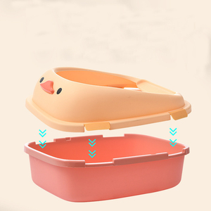 <strong>Plastic</strong> Open &amp; Semi Enclosed <strong>Cat</strong> Litter <strong>Box</strong> Large Splash Proof Eco-friendly <strong>Cat</strong> Toilet Anti Cute <strong>Cat</strong> Litter <strong>Box</strong> with Sand - Product Image 2