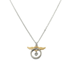 <b>Angel</b> Wings Pendant Stainless Steel Heart <b>Charm</b> Necklace Unisex Everyday Wear Retro Themed Geometric Design 120231 - Product Image 4