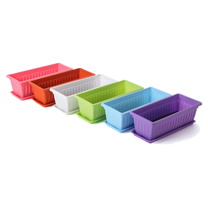 Pots de plantes rectangulaires en plastique pour l'intérieur et l'extérieur, pour la plantation de jardin et de légumes, catégorie de produits pots à fleurs et jardinières - Product Image 1
