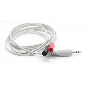 On Sale 3.5MM 3 Pole Audio Jack Male Plug To Dual 2.0MM Electrode Pin with Sheath Lead Wire Cable