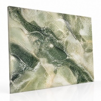Dalle de pierre frittée polie Royal Green 1800x1200x9mm avec veinage vert fini pour comptoir, mur, sol et projets d'aménagement intérieur commercial