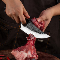 Couteau à désosser incurvé de haute qualité de 6 pouces, couteau de boucher, forgé à la main en acier au carbone