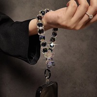 Porte-clés chaîne en acrylique scintillant, breloque de sac en cristal brillant, pendentif de téléphone à la mode pour femme