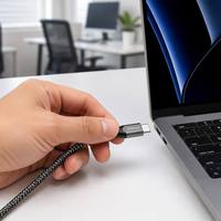 Kabel USB 3.2 Gen 2x2 Type-C LUNG KAY 20Gbps 100W PD 4K Video, Kabel Data Berlapis Nilon Terproteksi untuk MacBook SSD Monitor, OEM Grosir