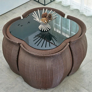 Nhà máy bán giải trí tiết kiệm nơi Patio mây nhà hàng ngoài trời <span class=keywords><strong>wicker</strong></span> vườn bảng và Ghế bộ - Product Image 5