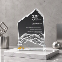 Trophée en verre cristal Climb Summit, médaille créative pour conférence annuelle, thème montagne, personnalisable, gravure gratuite, YunQi