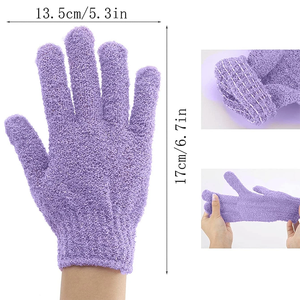 Guanti da doccia personalizzati guanti esfolianti da bagno guanti Scrub per il corpo con passante per massaggio Beauty Spa - Product Image 6