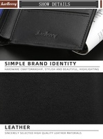 Baellerry Klasik PU Kulit Pendek Dompet untuk Pria, Pria Besi Logam Edge Kartu Case Pemegang