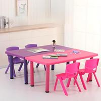 Table et chaises d'école pour enfants en plastique, colorées, hauteur fixe, mobilier de maternelle et de jardin d'enfants