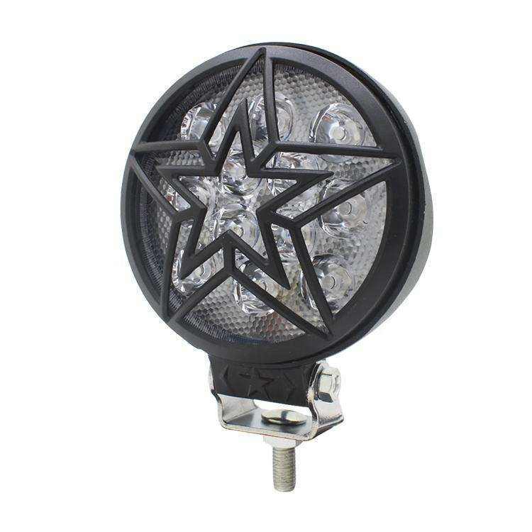 Motorcycle Lighting System Round Led Work Light Black Star Shape Driving Work Light