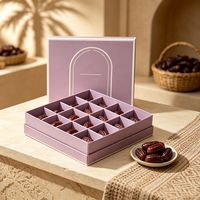 Boîte d'emballage de luxe personnalisée avec logo pour dattes, couvercle et base en carton rigide pour desserts, personnalisation en gros en usine
