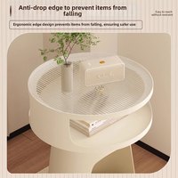 Table basse-lit 2-en-1 haut de gamme pour animaux de compagnie (chiens et chats) style crème, pour humains et animaux, idéale pour salon, chambre à coucher, table de chevet, utilisable toutes saisons