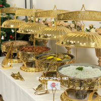 Peralatan Pesta Pernikahan, Katering, Buffet, Chafing Dish, Penghangat Makanan, Stainless Steel, Chafing Dish Gantung