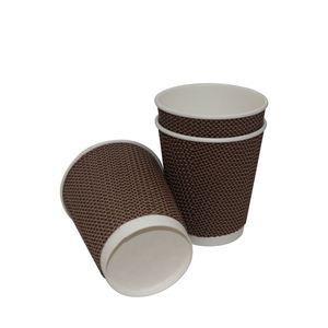 Gobelets à café en papier jetables à double paroi de 12oz du fabricant Papier artisanal PLA Boissons chaudes/froides Impression Revêtement mural simple/à dipple - Product Image 1
