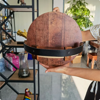 Étagère murale rustique en bois en forme de baril pour bouteilles d'alcool, décoration pour bar à domicile ou cuisine