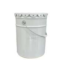 Seau rond en métal laqué de 18 litres, bidon en tôle avec design imprimé personnalisable pour la peinture, l'huile moteur