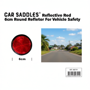 Reflectores Redondos de Plástico para Autos, Rojos, de 6 cm, con Cinta Adhesiva de 3 m, para la Seguridad del Vehículo - Product Image 3