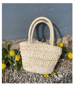 Wholesale Cute Girl Beachwear Natural Corn Straw <b>Mini</b> Handbag Small Fashion Beach Bag - Product Image 4