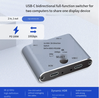 USB-C 3.1 Bidirectional KVM Switch 2-in-1 Out Thunderbolt 3 untuk Laptop Tablet Ponsel Satu Monitor Keyboard Mouse Berbagi