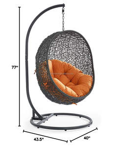 Silla Colgante Tipo Huevo de Mimbre y Ratán para Jardín, Moderna, Personalizada, Duradera y Cómoda, de Alta Calidad, al por Mayor - Product Image 3