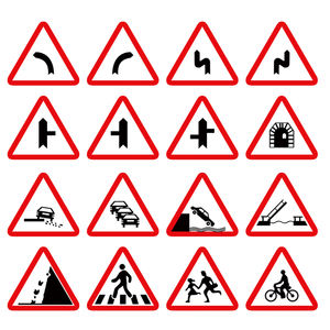 Estrada vermelha e branca Construção Tráfego Levou Sinal De Obras Rodoviárias Sinais De Segurança Cuidado Crianças Alumínio Em Branco - Product Image 6