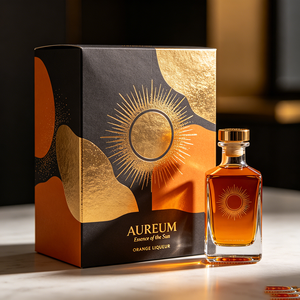 Boîte cadeau élégante avec logo personnalisé, pliable, à extrémités rabattables, avec dorure à chaud, pour liqueur d'orange <span class=keywords><strong>triple</strong></span> <span class=keywords><strong>sec</strong></span> de qualité supérieure - Product Image 3