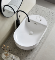 Lavabo de vanité de comptoir rectangulaire de qualité supérieure lavabos de salle de bain en céramique bassins en porcelaine de luxe