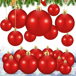 Boules de Noël en plastique incassable, décorations de Noël, ornements, vert, argent, rouge, bleu, or - Product Image 1