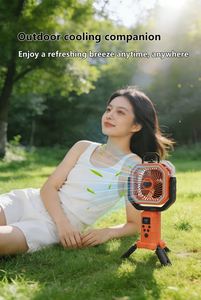Ventilateur de camping portatif Mist à 4 vitesses avec minuterie et lumière, rechargeable par USB, pour voiture/camping-car, usage extérieur - Product Image 4