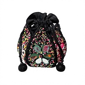 Handmade Beaded Pillow Evening <b>Bag</b> With Drawstring Closure And Tassels For Party <b>Wedding</b> - Product Image 1