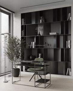 Estantería montada en la pared de aluminio y Metal personalizada Modular de lujo minimalista moderna con luz Led para sala de estar y oficina - Product Image 1