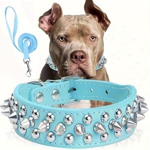 Arnés para Perro Estilo Punk con Remaches de Bala y Collar con Correa, Diseño Sólido, Novedad en Artículos para Mascotas - Product Image 6