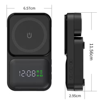 Pengisi Daya Nirkabel Portabel 3-in-1, Pengisian Cepat 15W dengan Layar Digital & Jam Alarm untuk Ponsel, Jam Tangan & Earphone