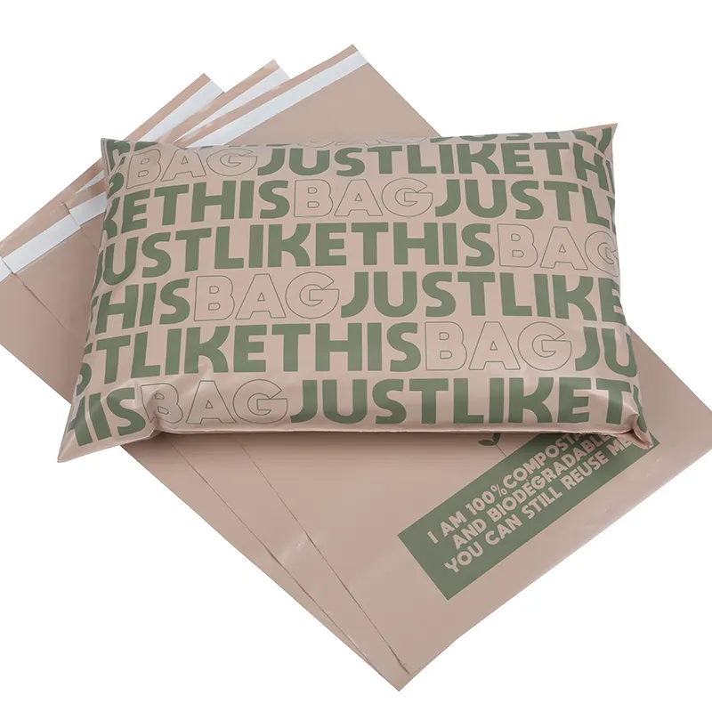 Diseño personalizado ecológico PLA PBAT sobres biodegradables sobres de envío bolsa de correo compostable para ropa