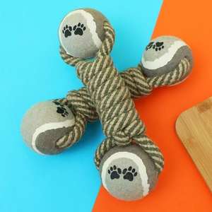 Produttore giocattoli personalizzati per cani di peluche all'ingrosso giocattolo per animali domestici giocattolo interattivo personalizzato a forma di manubrio palla giocattolo per dentizione per animali domestici giocattoli da masticare - Product Image 6