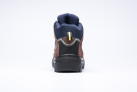ANITAKE Sepatu Keselamatan Kerja Unisex Kulit Sapi Embos Berujung Baja Anti-Selip Anti-Statik Nyaman Model Mid Cut untuk Musim Gugur, Cocok untuk Konstruksi