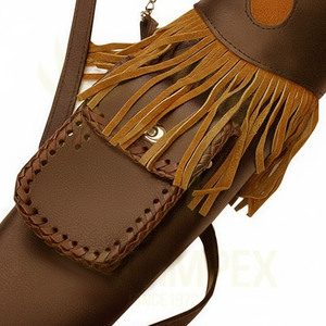 Ensemble de flèches de chasse de haute qualité, nouvelle conception, pointe en acier, plume en plastique, manche en cuir PU, carquois, 5 pièces, accessoires haut de gamme - Product Image 1