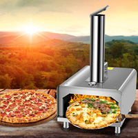 Four à pizza et barbecue commercial, à granulés de bois, écologique, en acier inoxydable, moderne, portable, prêt pour les fêtes en extérieur