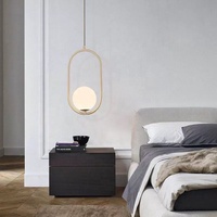 Lustre en verre E27 Socket Modern Bedroom Pendant Lighting Living Room Lustre