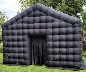 Evento comercial negro PVC portátil patio trasero fiesta casa inflable <span class=keywords><strong>club</strong></span> nocturno LED discoteca luz inflable <span class=keywords><strong>club</strong></span> nocturno cubo tienda - Product Image 2