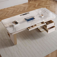 Bureau en pierre pour petits espaces, design nordique minimaliste moderne, haut de gamme, bureau à domicile, luxe léger, bureau d'étude, bureau d'écriture, montage au sol, Jiangxi Qian