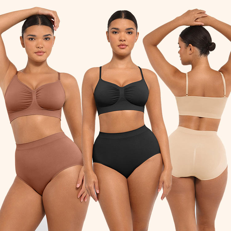 Wholesale New Design Women Summer Shapewear Bra Back Fat Control Pink Seamless Wireless Bra for Women