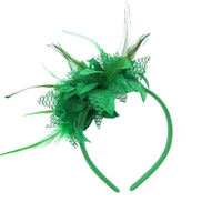 Serre-tête triple plume fleurie Mardi Gras, vente en gros, violet, jaune, vert, accessoires pour cheveux pour le carnaval