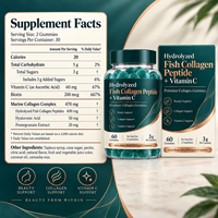 Gummies de bien-être au collagène marin avec peptides de poisson, vitamine C, biotine, acide hyaluronique, extrait de grenade – Fabrication en gros