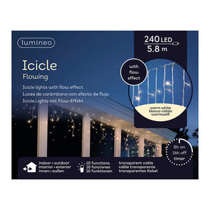 Cortina de luces LED parpadeantes, 5.8m, 240 LED, luz cálida, ideal para decoración en fiestas y eventos. - Product Image 1