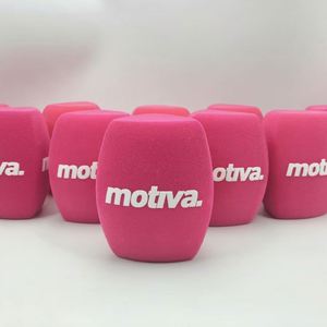 Flocked <b>Microphones</b> Foam With Customized logo Triangle Square Shape Sponge Flocking Logos Customizing Printing - Product Image 6