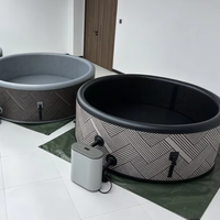 Bain à remous gonflable moderne personnalisé pour 6 personnes avec jets, spas portables et saunas, avec couverture de bain à remous