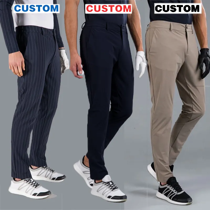 Custom high stretch golf pant mens slim fit fashion streetstyle casual pants drop shipping nylon spandex outdoor pants for men